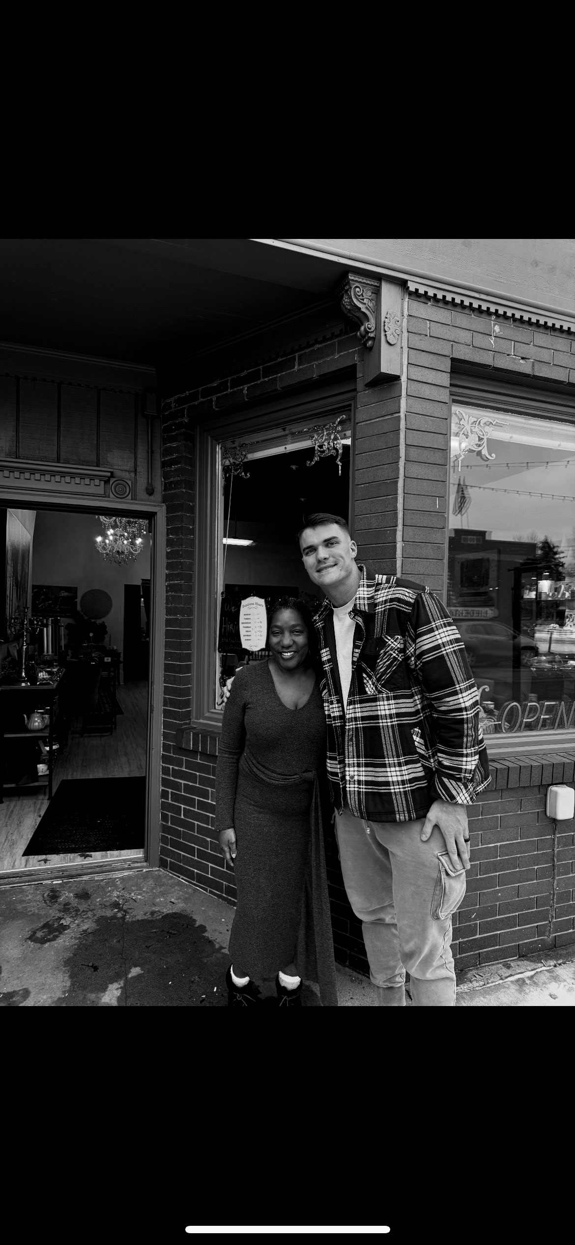 John visiting a Barberton small business